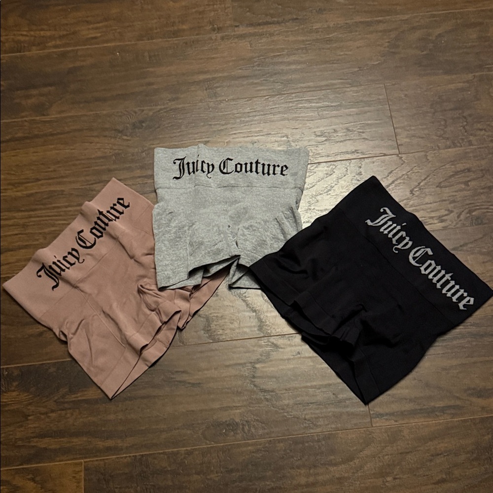 Juicy Couture Black, Mauve, and Gray Boy Shorts. All 3.